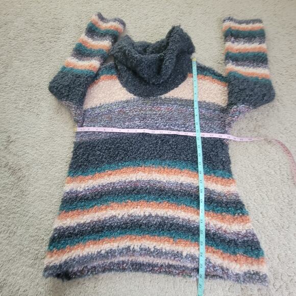 Moth M Murray Cowl Neck Striped Multicolor Wool Mohair Blend Sweater - Picture 5 of 11